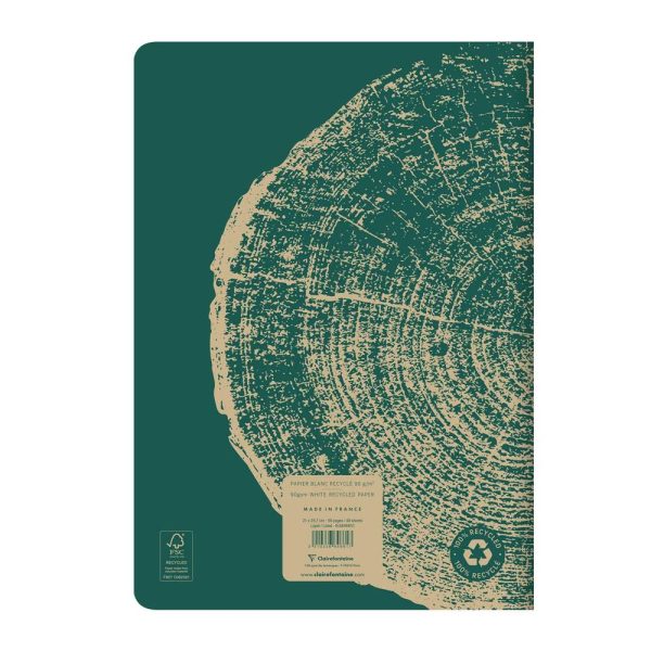 Cahier piqu&eacute; FOREVER PREMIUM 100% recycl&eacute; A4 96 pages lign&eacute; papier recycl&eacute; blanc 90 g
