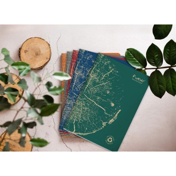Cahier piqu&eacute; FOREVER PREMIUM 100% recycl&eacute; A4 96 pages lign&eacute; papier recycl&eacute; blanc 90 g