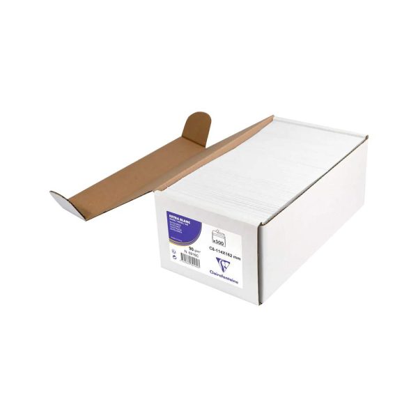 Boite de 500 Enveloppes Blanches C6-114x162mm &ndash; Auto-Adh&eacute;sives &ndash; 90g/m2