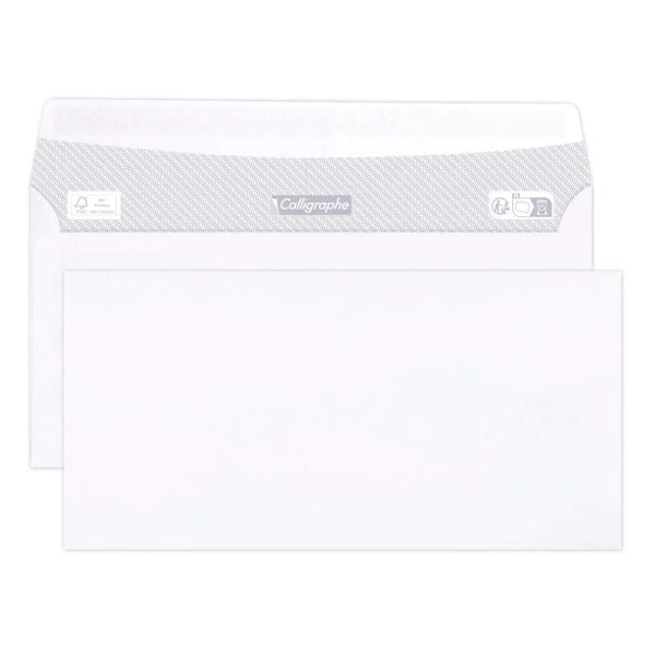 Boite de 500 Enveloppes Blanches DL-110x220mm &ndash; Auto-Adh&eacute;sives &ndash; 80g/m2