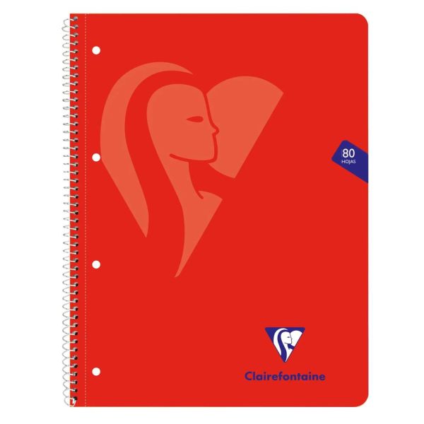 Cahier &agrave; spirale Mimesys A4+ 160 pages d&eacute;tachables perfor&eacute;es 4 trous petits carreaux et cadre en-t&ecirc;te couverture carte souple