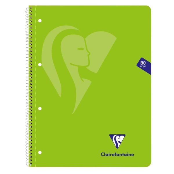 Cahier &agrave; spirale Mimesys A4+ 160 pages d&eacute;tachables perfor&eacute;es 4 trous petits carreaux et cadre en-t&ecirc;te couverture carte souple