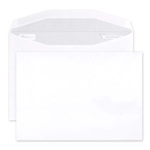Boite de 500 Enveloppes Blanches C5-162x229mm - Gomm&eacute;e M&eacute;canisable - 80g/m2 - pour machine de mise sous pli automatique
