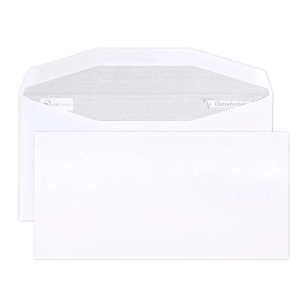 Boite de 500 Enveloppes Blanches DL2-114x229mm &ndash; Gomm&eacute;e M&eacute;canisable &ndash; 80g/m2 &ndash; pour machine de mise sous pli automatiquE