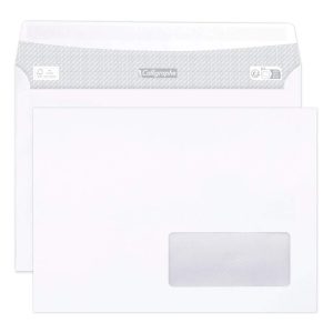 Boite de 500 Enveloppes Blanches C5-162x229mm - Auto-Adh&eacute;sives - 80g/m2 -Fen&ecirc;tre Papier Cristal 45x100 (position 20/20)