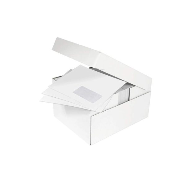 Boite de 500 Enveloppes Blanches C5-162x229mm &ndash; Auto-Adh&eacute;sives &ndash; 80g/m2 -Fen&ecirc;tre Papier Cristal 45&times;100 (position 20/20)
