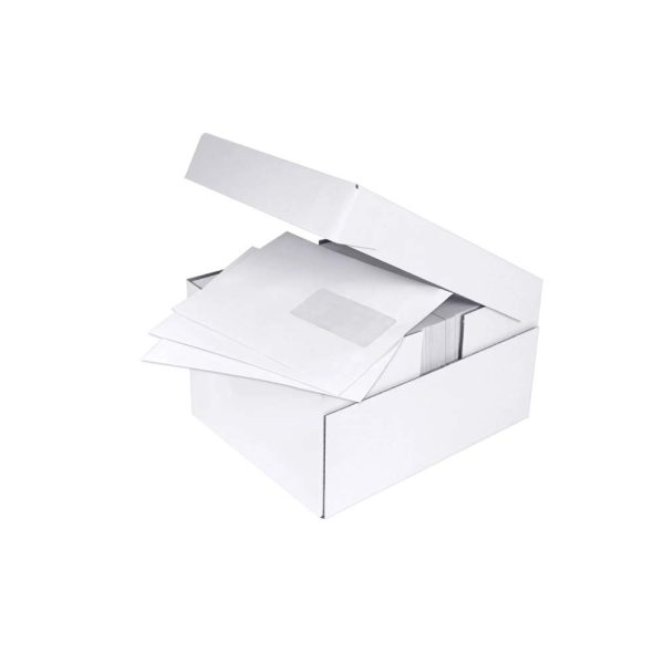 Boite de 500 Enveloppes Blanches C5-162x229mm &ndash; Auto-Adh&eacute;sives &ndash; 80g/m2 &ndash; Fen&ecirc;tre Papier Cristal de 45&times;100 (position 62/20)
