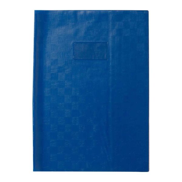Prot&egrave;ge-cahiers grain madras avec rabats marque-pages PVC 22/100&egrave;me A4