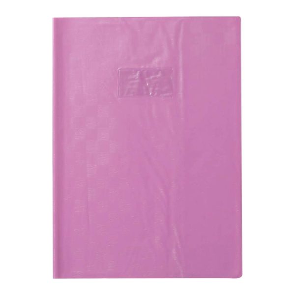 Prot&egrave;ge-cahiers grain madras avec rabats marque-pages PVC 22/100&egrave;me A4