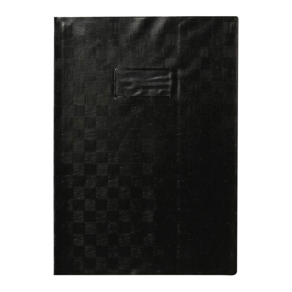 Prot&egrave;ge-cahiers grain madras avec rabats marque-pages PVC 22/100&egrave;me A4