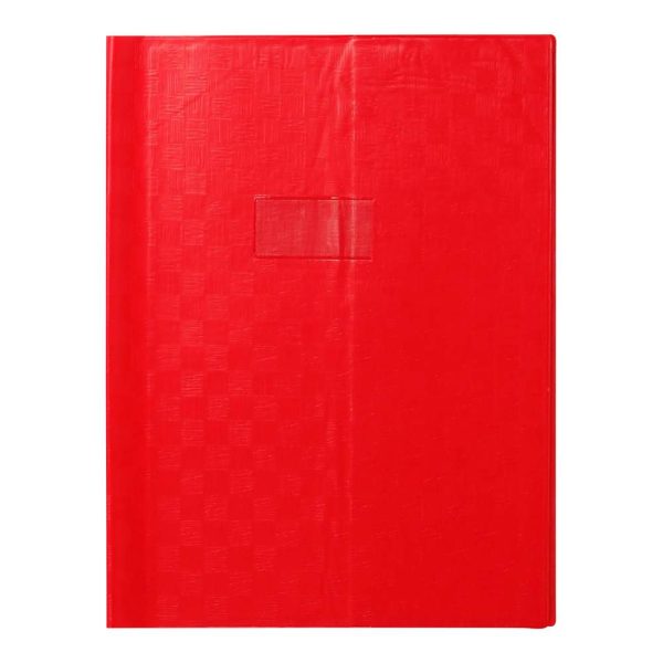 Prot&egrave;ge-cahiers grain madras avec rabats marque-pages PVC 22/100&egrave;me 24&times;32 cm