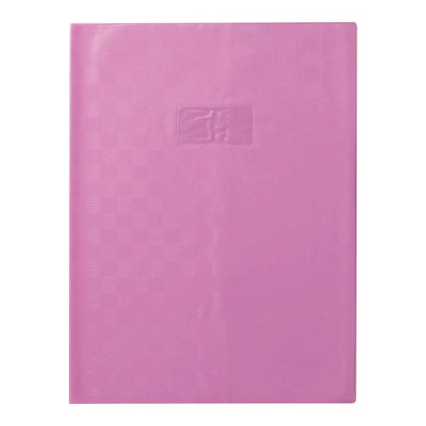 Prot&egrave;ge-cahiers grain madras avec rabats marque-pages PVC 22/100&egrave;me 24&times;32 cm