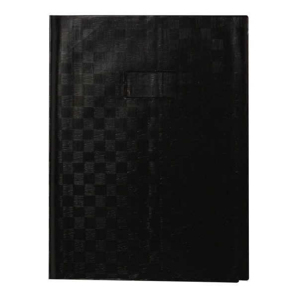 Prot&egrave;ge-cahiers grain madras avec rabats marque-pages PVC 22/100&egrave;me 24&times;32 cm
