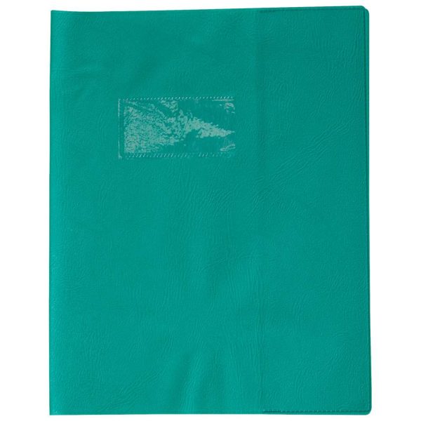 Prot&egrave;ge-cahiers grain cuir PVC 22/100&egrave;me 17&times;22 cm