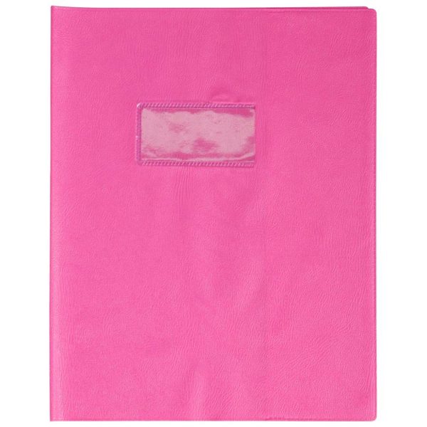 Prot&egrave;ge-cahiers grain cuir PVC 22/100&egrave;me 17&times;22 cm