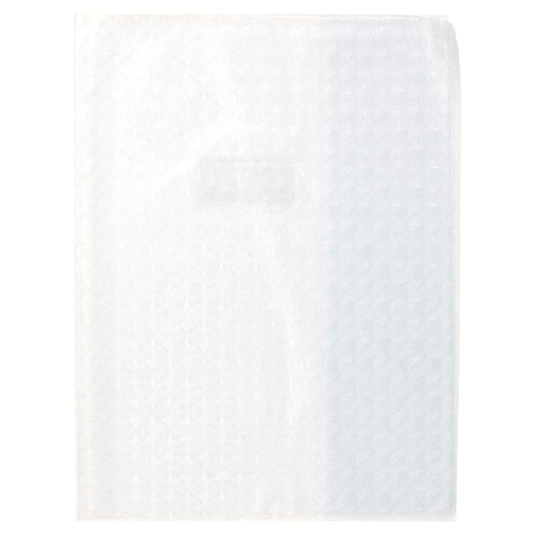 Prot&egrave;ge-cahiers grain losange PVC 18/100&egrave;me avec porte-&eacute;tiquette 17&times;22 cm