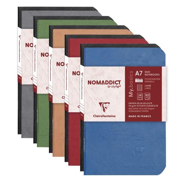 Set de 2 carnets piq&ucirc;re Age Bag 7,5x12cm 48 pages lign&eacute; Couleurs assortis