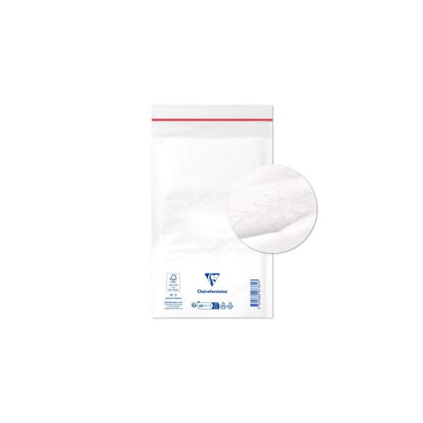 Paquet de 10 Pochettes Blanches Matelass&eacute;es de Film &agrave; Bulles 120&times;210 mm &ndash; Auto-adh&eacute;sives
