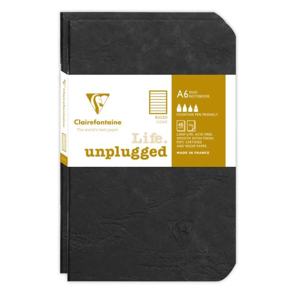 Set de 2 carnets piqu&eacute;s Age Bag 9&times;14 96 pages lign&eacute;