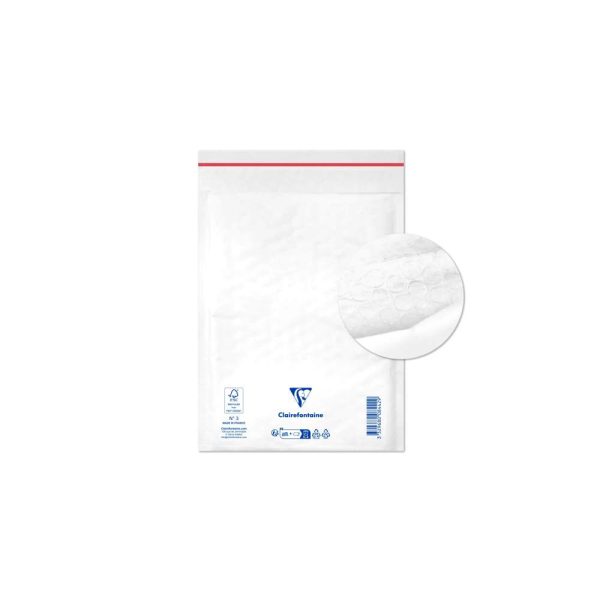 Paquet de 10 Pochettes Blanches Matelass&eacute;es de Film &agrave; Bulles 150&times;210 mm &ndash; Auto-adh&eacute;sives