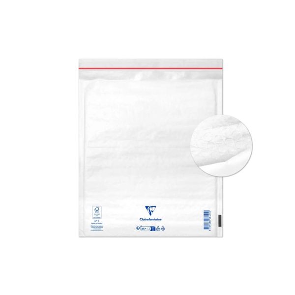 Paquet de 10 Pochettes Blanches Matelass&eacute;es de Film &agrave; Bulles 220&times;260 mm &ndash; Auto-adh&eacute;sives