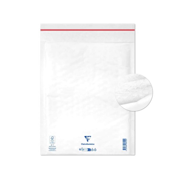 Paquet de 10 Pochettes Blanches Matelass&eacute;es de Film &agrave; Bulles 240&times;330 mm &ndash; Auto-adh&eacute;sives