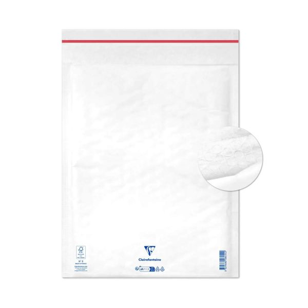 Paquet de 10 Pochettes Blanches Matelass&eacute;es de Film &agrave; Bulles 270&times;360 mm &ndash; Auto-adh&eacute;sives