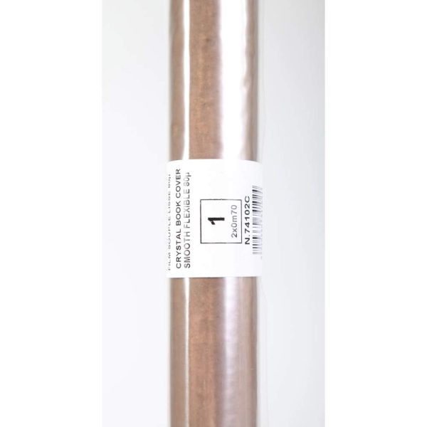 Rouleau couvre-livres cristal non adh&eacute;sif PVC 8/100&egrave;me 2 m x 0,70 m Pr&eacute;sentoir