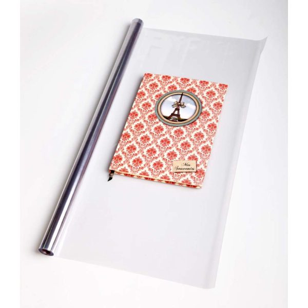 Rouleau couvre-livres cristal non adh&eacute;sif PVC 8/100&egrave;me 5 m x 0,70 m Pr&eacute;sentoir