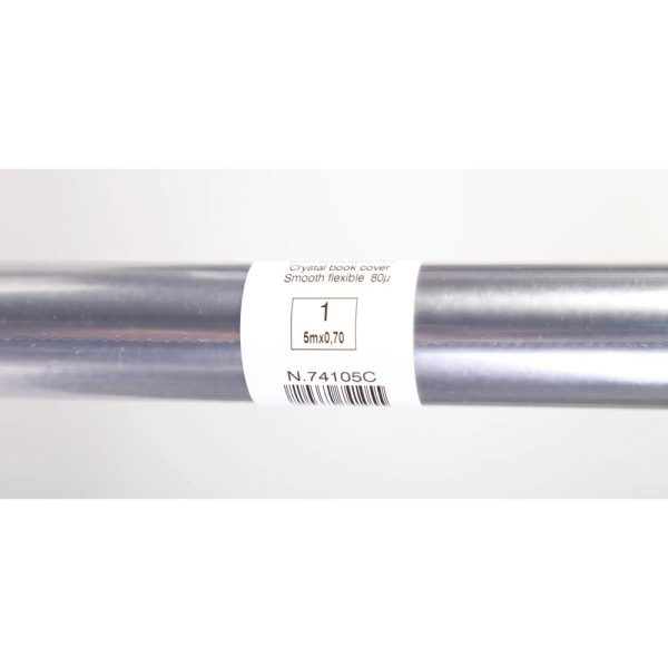 Rouleau couvre-livres cristal non adh&eacute;sif PVC 8/100&egrave;me 5 m x 0,70 m Pr&eacute;sentoir