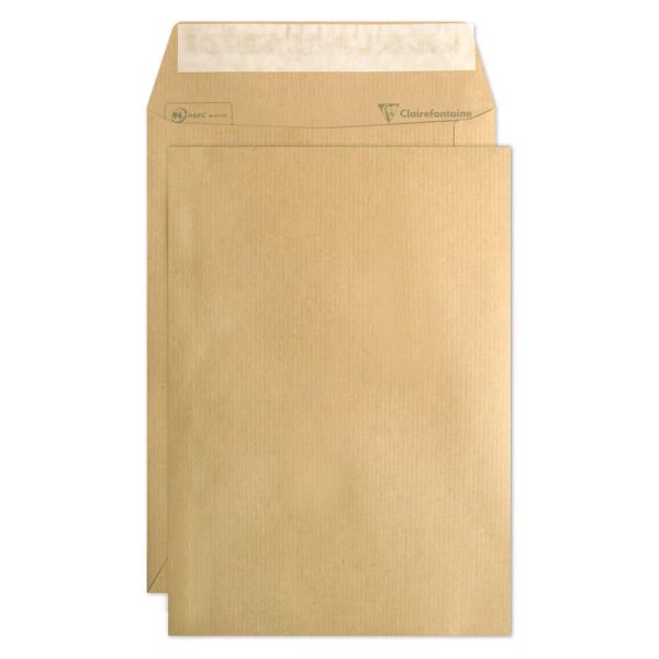 Boite de 500 Pochettes Kraft Milleraies Brun B5-176&times;250 mm &ndash; Auto-Adh&eacute;sives &ndash; 90g/m2
