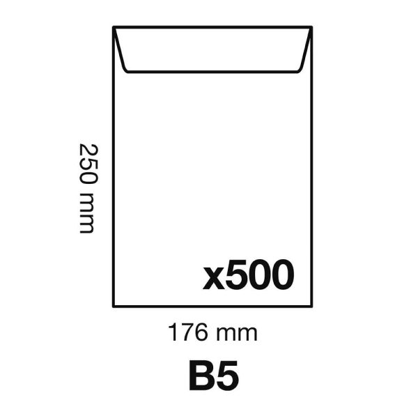 Boite de 500 Pochettes Kraft Milleraies Brun B5-176&times;250 mm &ndash; Auto-Adh&eacute;sives &ndash; 90g/m2