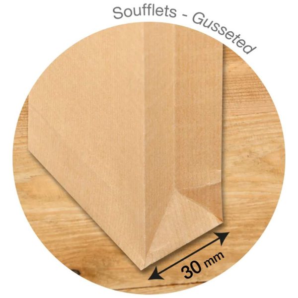 Paquet de 5 Pochettes Kraft Brun E4-260&times;400 mm avec Soufflet de 30 mm &ndash; Auto-Adh&eacute;sives &ndash; 120g/m2