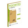 Paquet de 25 Pochettes Kraft Recycl&eacute; Brun C4-229x324 mm - Auto-Adh&eacute;sives - 90g/m2 - Brun