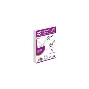 Combin&eacute; comprenant 25 Enveloppes Blanches 75x100mm - Gomm&eacute;es - 120g/m2 + 25 Cartes Blanches 70x95mm 210g/m2