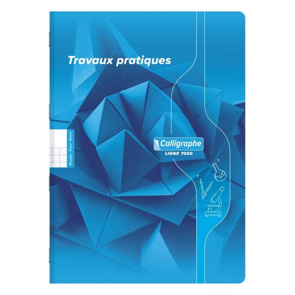 Cahier Travaux Pratiques piqu&eacute; 7000 A4 48 pages grands carreaux 70 g + uni 90 g