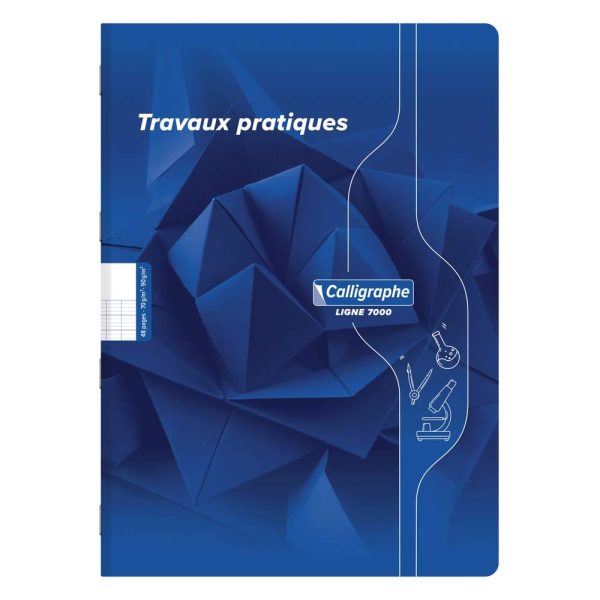 Cahier Travaux Pratiques piqu&eacute; 7000 A4 48 pages grands carreaux 70 g + uni 90 g