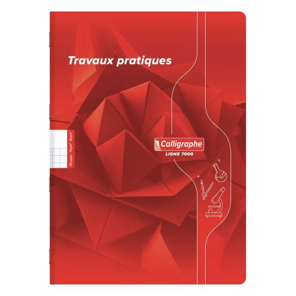 Cahier Travaux Pratiques piqu&eacute; 7000 A4 48 pages grands carreaux 70 g + uni 90 g