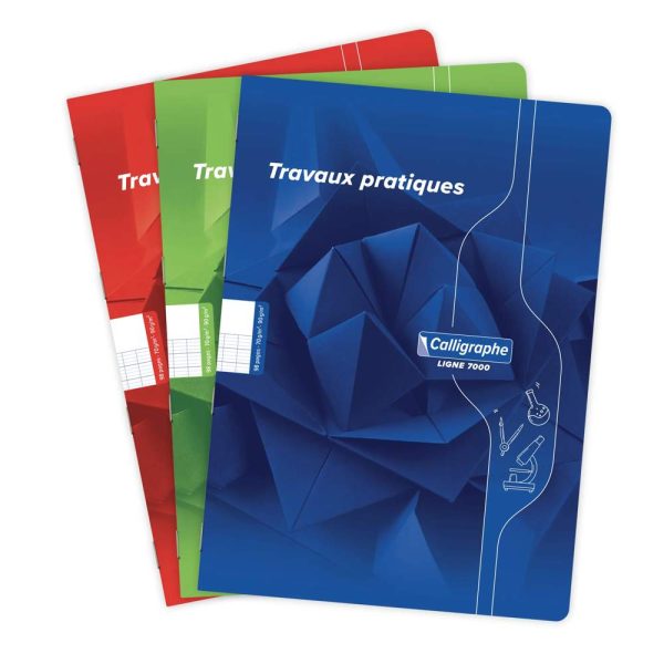 Cahier Travaux Pratiques piqu&eacute; 7000 A4 96 pages grands carreaux 70 g + uni 90 g