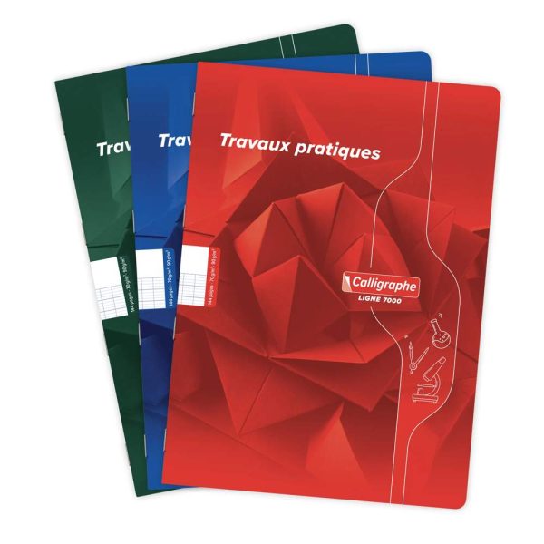 Cahier Travaux Pratiques piqu&eacute; 7000 A4 144 pages grands carreaux 70 g + uni 90 g