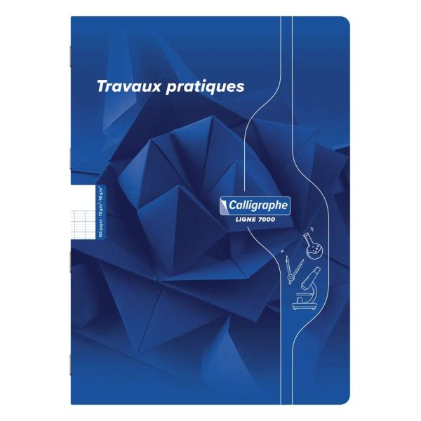 Cahier Travaux Pratiques piqu&eacute; 7000 A4 144 pages grands carreaux 70 g + uni 90 g