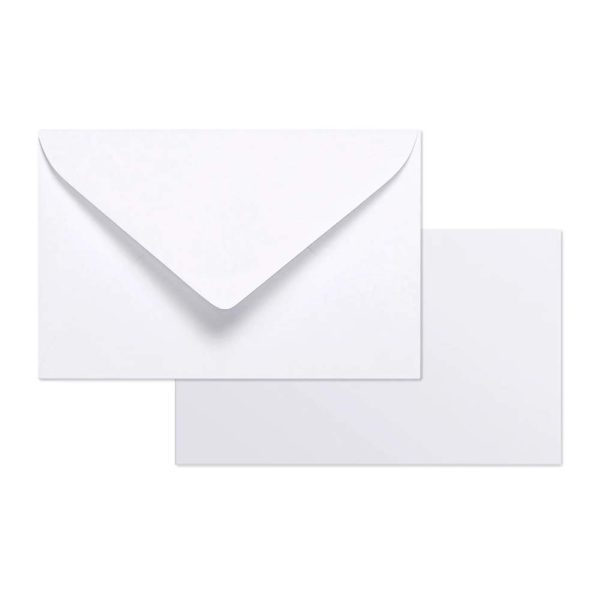 Combin&eacute; Triomphe comprenant 20 Enveloppes Blanches Doubl&eacute;s 90x140mm &ndash; Gomm&eacute;es &ndash; 130g/m2 + 20 Cartes Bristol Blanches 82x128mm 220g/m2