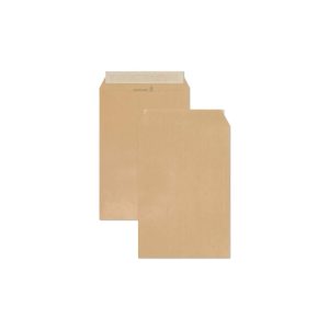 Boite de 500 Pochettes Kraft Adour Brun B6-120x176 mm - Auto-Adh&eacute;sives - 90g/m2