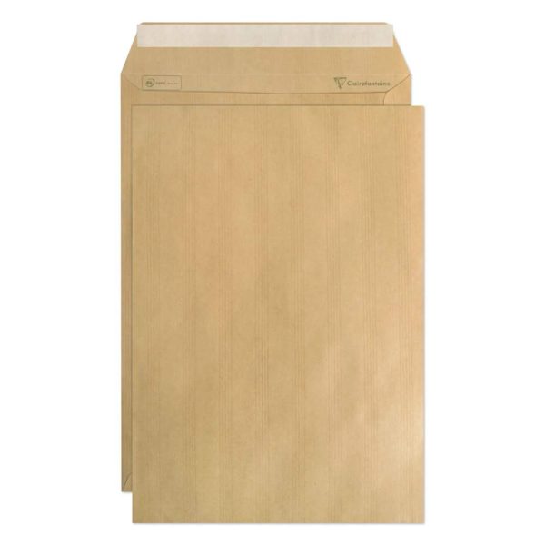 Boite de 250 Pochettes Kraft Adour Brun C4-229&times;324 mm &ndash; Auto-Adh&eacute;sives &ndash; 90g/m2
