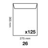 Boite de 125 Pochettes Kraft Adour Brun 26-275x365 mm - Auto-Adh&eacute;sives - 120g/m2