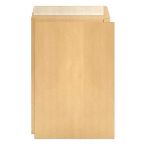 Boite de 125 Pochettes Kraft Adour Brun E4-280x400 mm - Auto-Adh&eacute;sives - 120g/m2