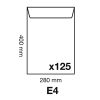 Boite de 125 Pochettes Kraft Adour Brun E4-280x400 mm - Auto-Adh&eacute;sives - 120g/m2