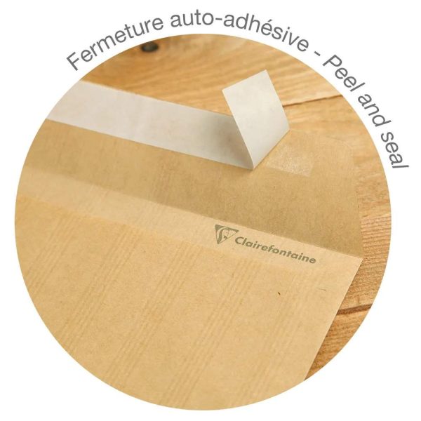 Boite de 125 Pochettes Kraft Adour Brun E4-280&times;400 mm &ndash; Auto-Adh&eacute;sives &ndash; 120g/m2