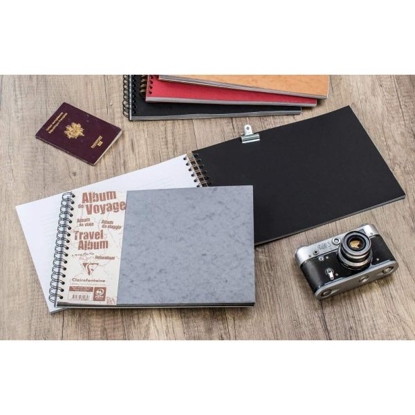 Album de voyage Age Bag reliure int&eacute;grale A4 paysage 80 pages lign&eacute; 120g + uni &agrave; grain 160g