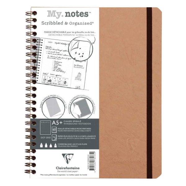 My.Notes Age Bag carnet reliure int&eacute;grale &agrave; marges d&eacute;tachables A5+ 120 pages d&eacute;tachables DOT + cadre en-t&ecirc;te